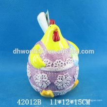 Wholesale cock design ceramic utensil holder for easter